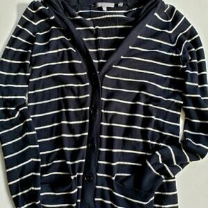 Vince Black & White Stripes Cardigan Button Down Size Small